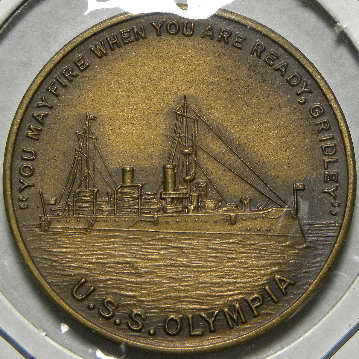 Admiral Dewey / U.S.S. Olympia / Battle of Manila Bay medal (obverse)