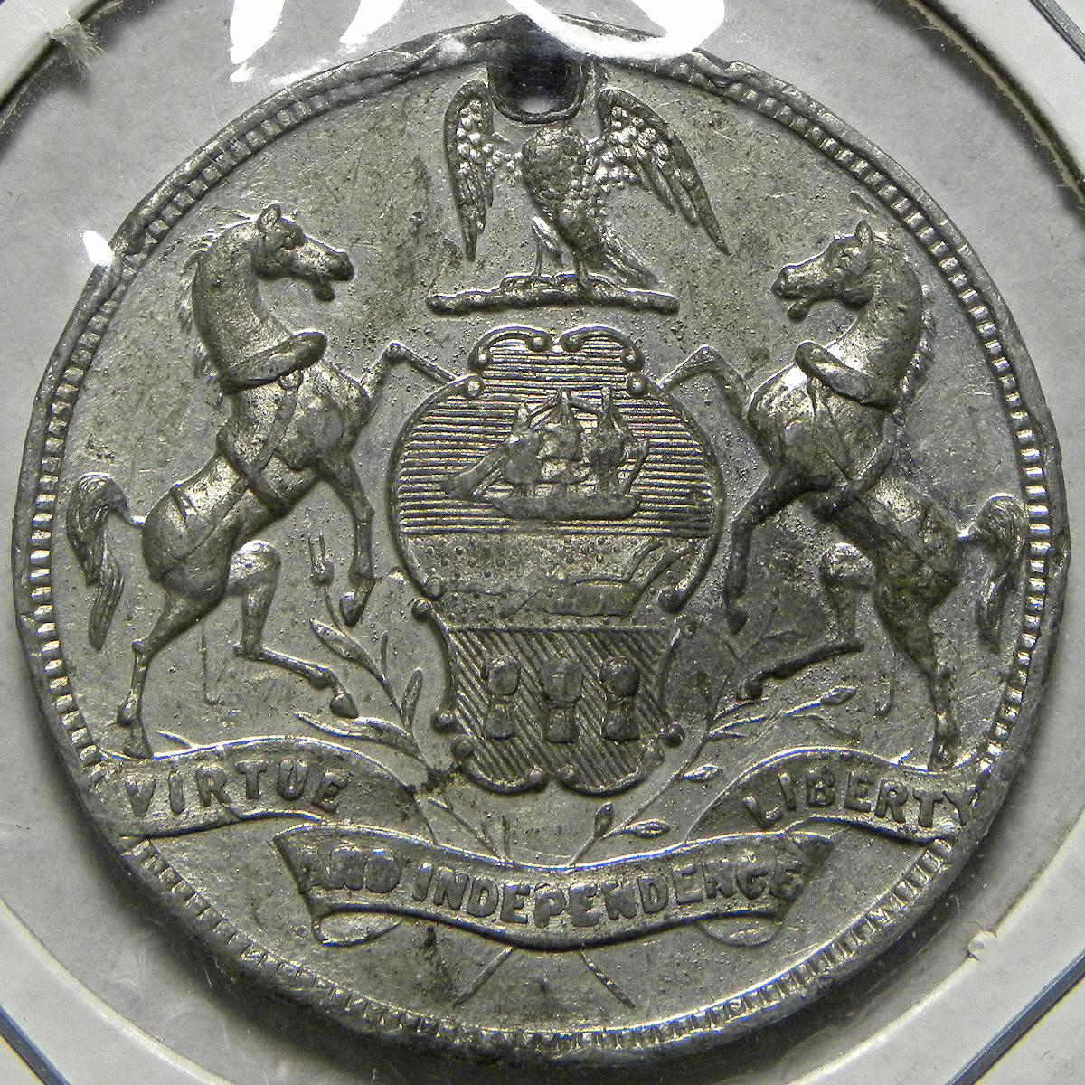 Soldiers & Sailors Monument, Allentown, Pa., 1899 medal (reverse)