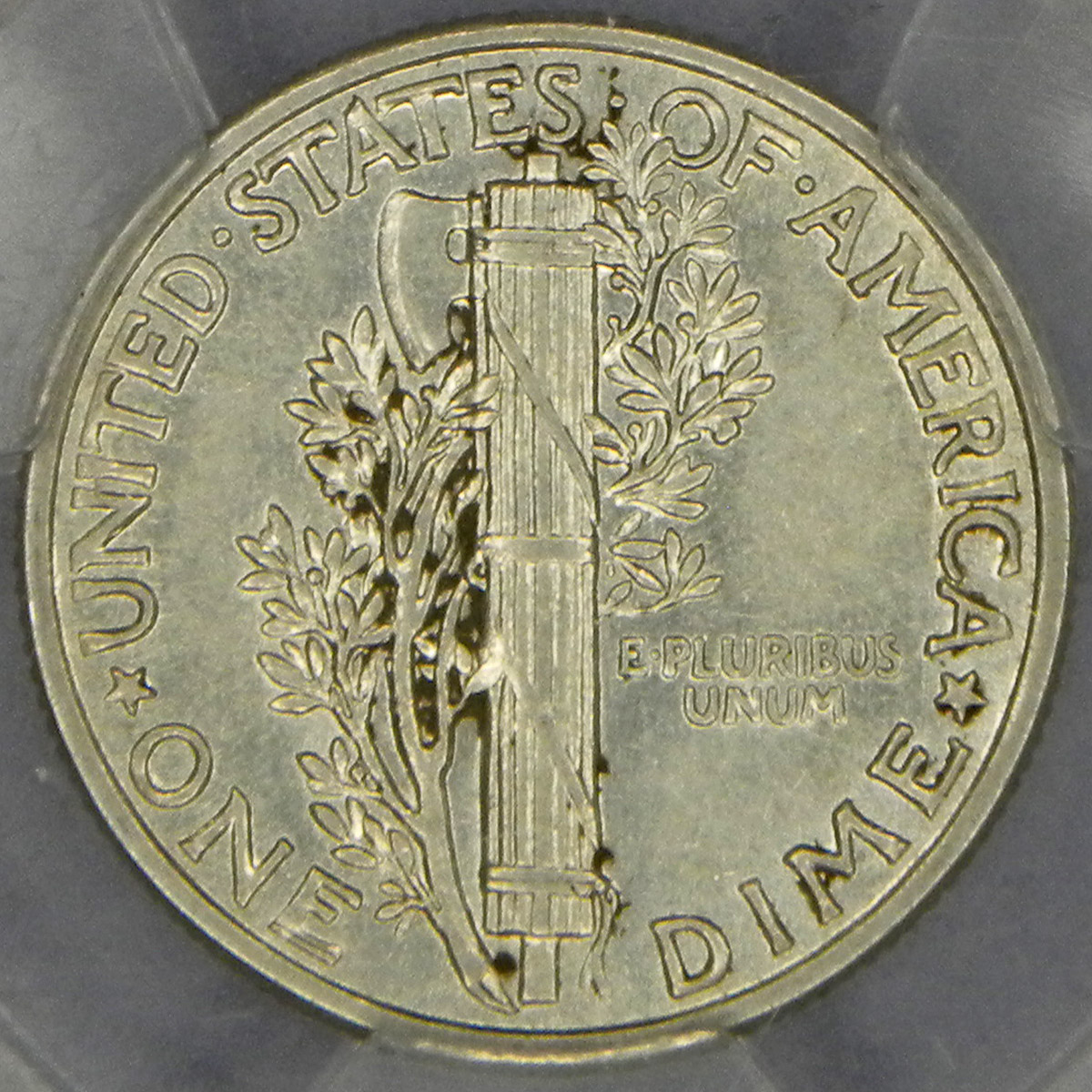 1942 Over 1 Mercury Dime (reverse)