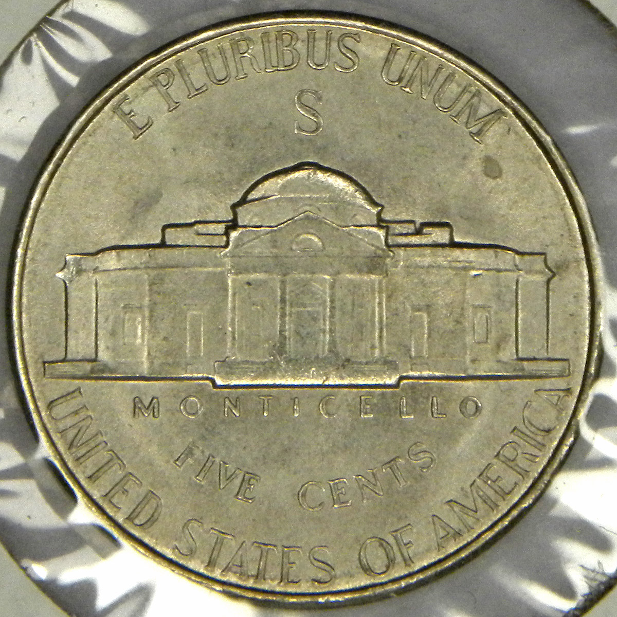 1945-S Jefferson Nickel (reverse)