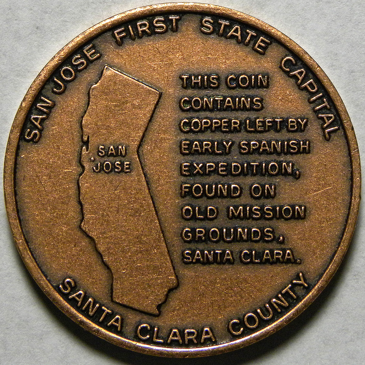 California bicentennial (1769-1969) - Portola Expedition medal (reverse)