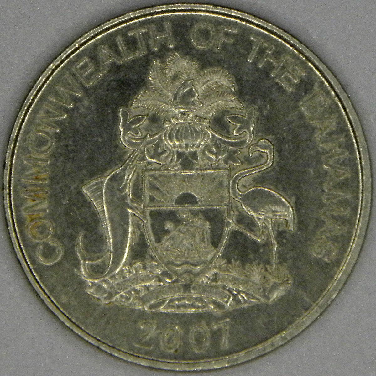 2007 Bahamas 25 cent coin (obverse)