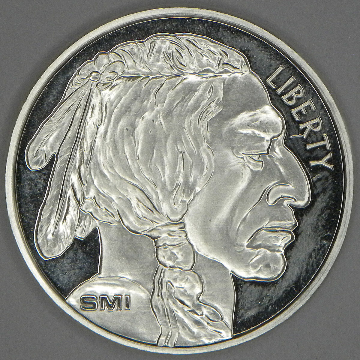 One Ounce Silver Round with Buffalo Nickel design (obverse)