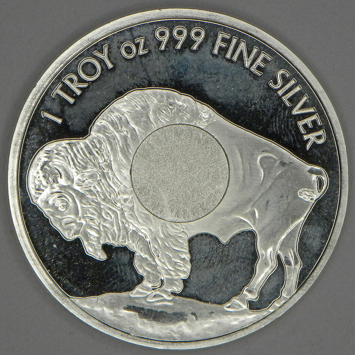 One Ounce Silver Round with Buffalo Nickel design (reverse)