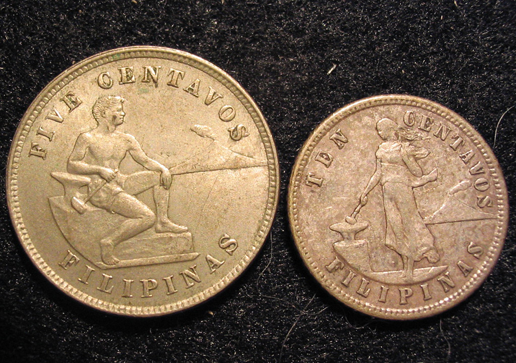 Philippines 5 & 10 centavos (obverse)