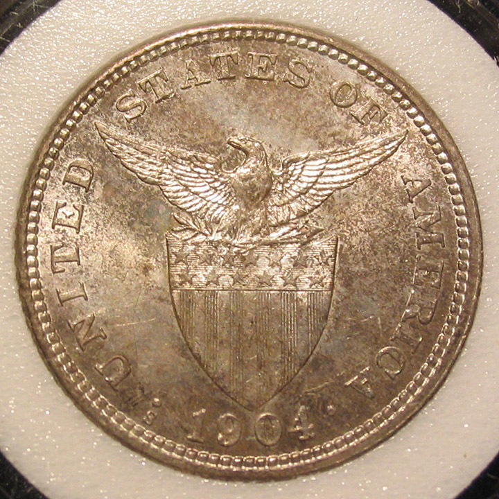 Philippines 1904-S 20 centavos (reverse)