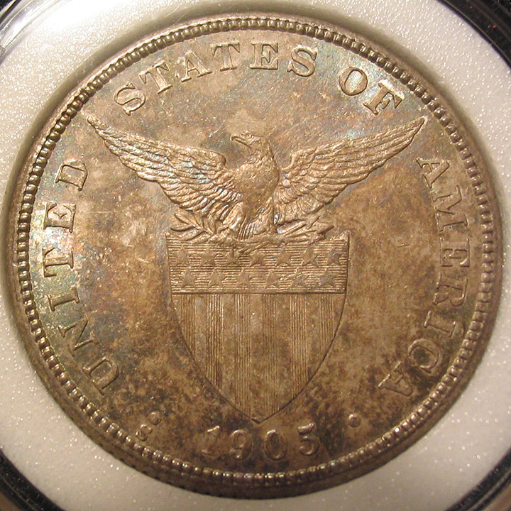Philippines 1905-S 50 centavos (reverse)