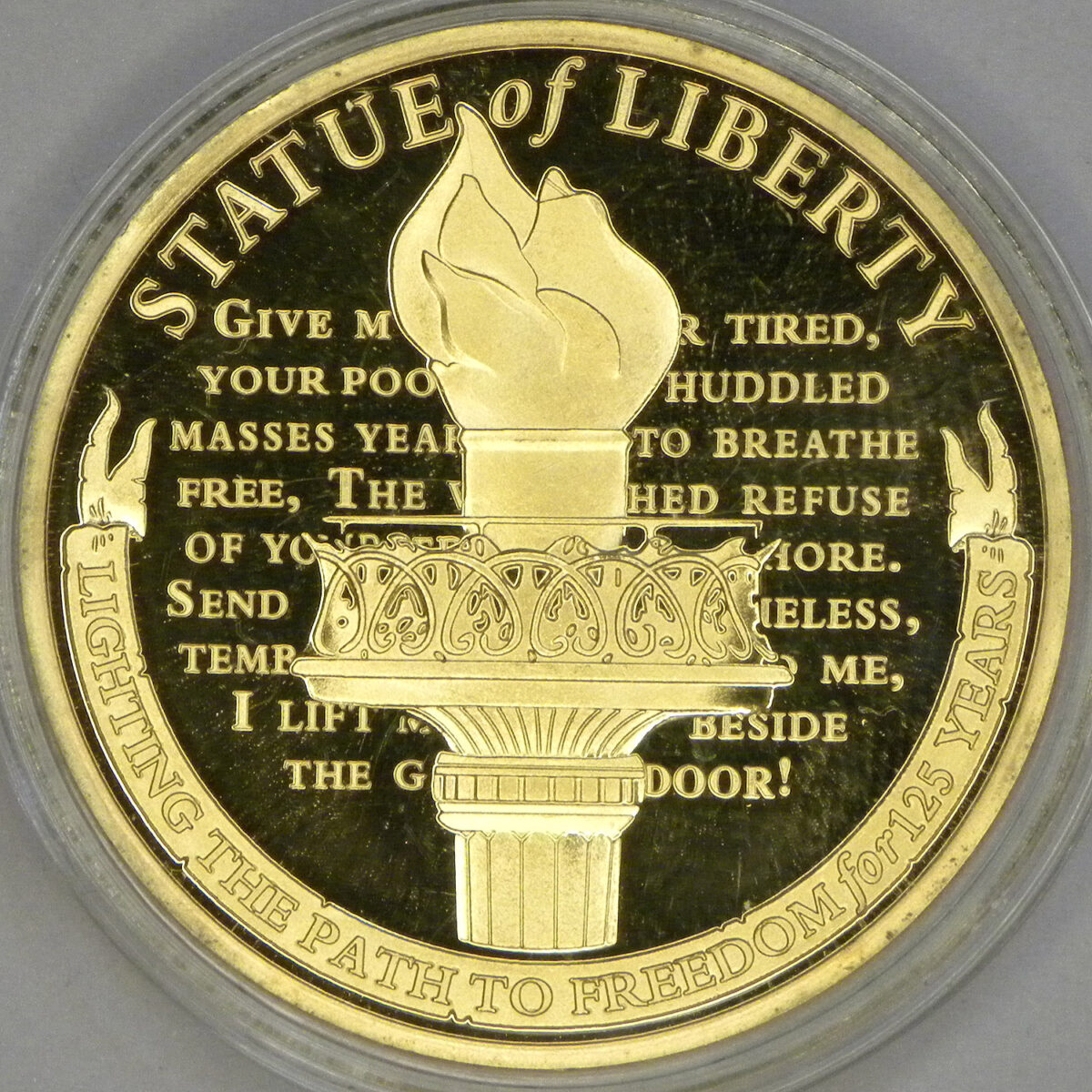Statue of Liberty 125th Anniversary medal (reverse)