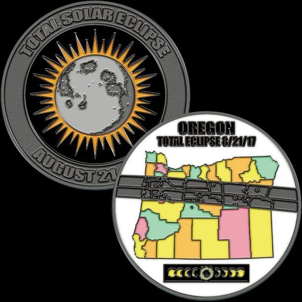 2017 Oregon Total Solar Eclipse Coin (type 1)
