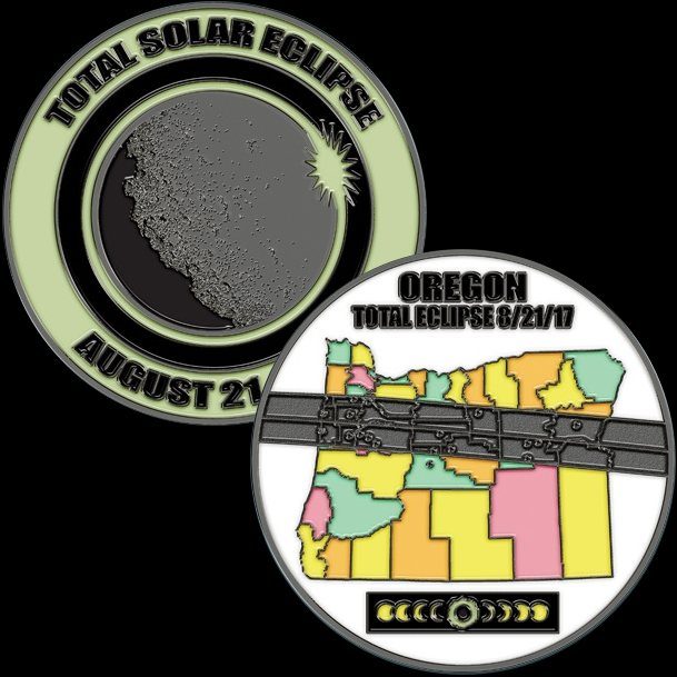 2017 Oregon Total Solar Eclipse Coin (type 2)