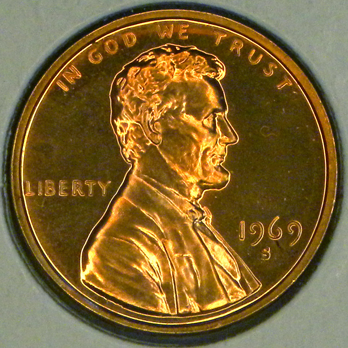 1969-S proof Lincoln Cent (obverse)