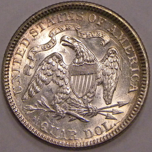 1876 Liberty Seated Quarter (reverse)