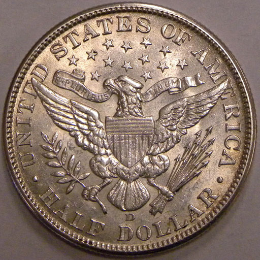 1912-D Barber Half Dollar (reverse)