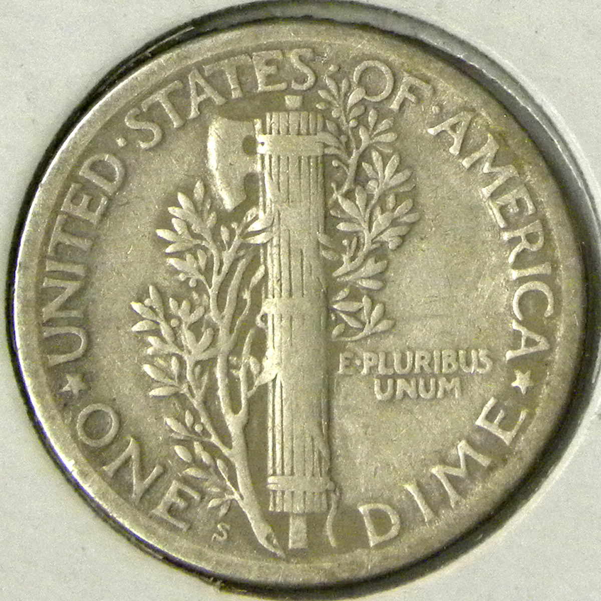 1918-S Mercury Dime (reverse)