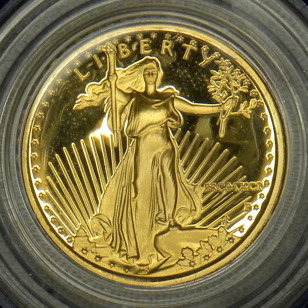 1991 1/10-ounce Gold Eagle (obverse)