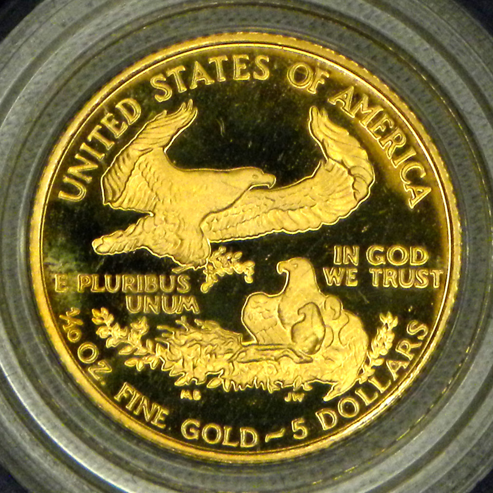 1991 1/10-ounce Gold Eagle (reverse)