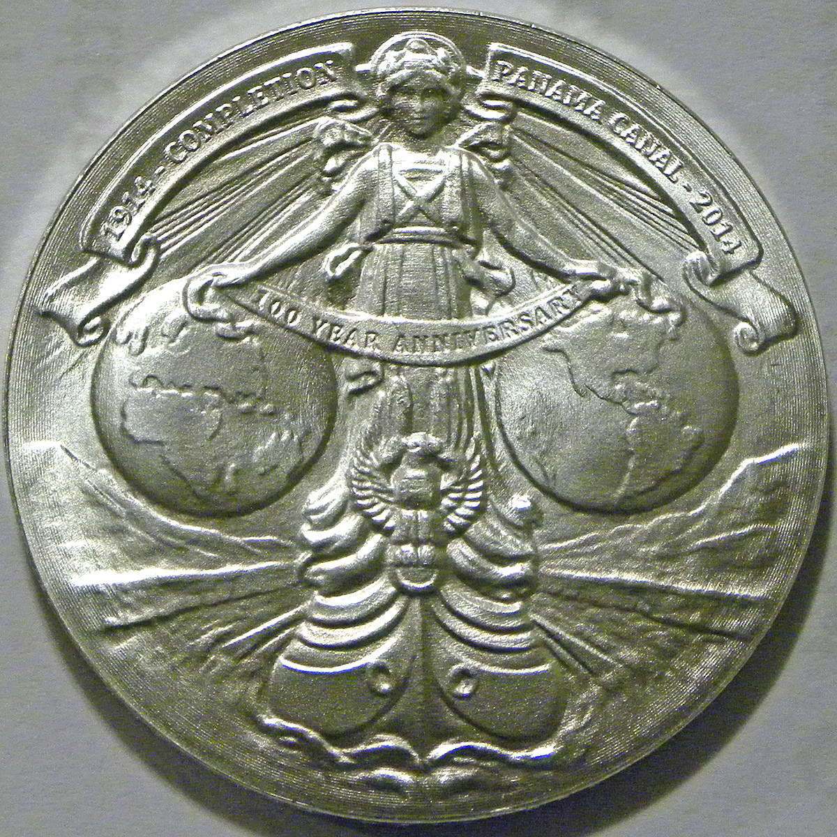 Panama Canal centennial of completion (1914-2014) medal (obverse)