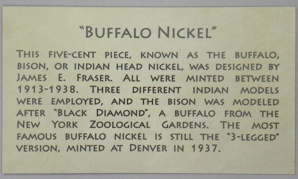 Buffalo Nickel & Nevada stamp souvenir (back)