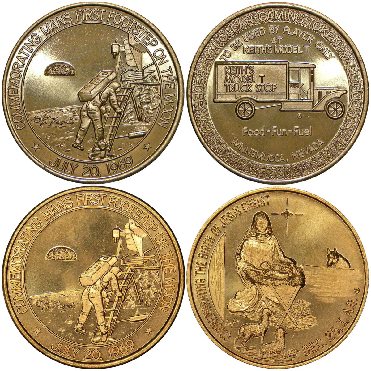 Winnemucca Apollo 11 token/medal comparison