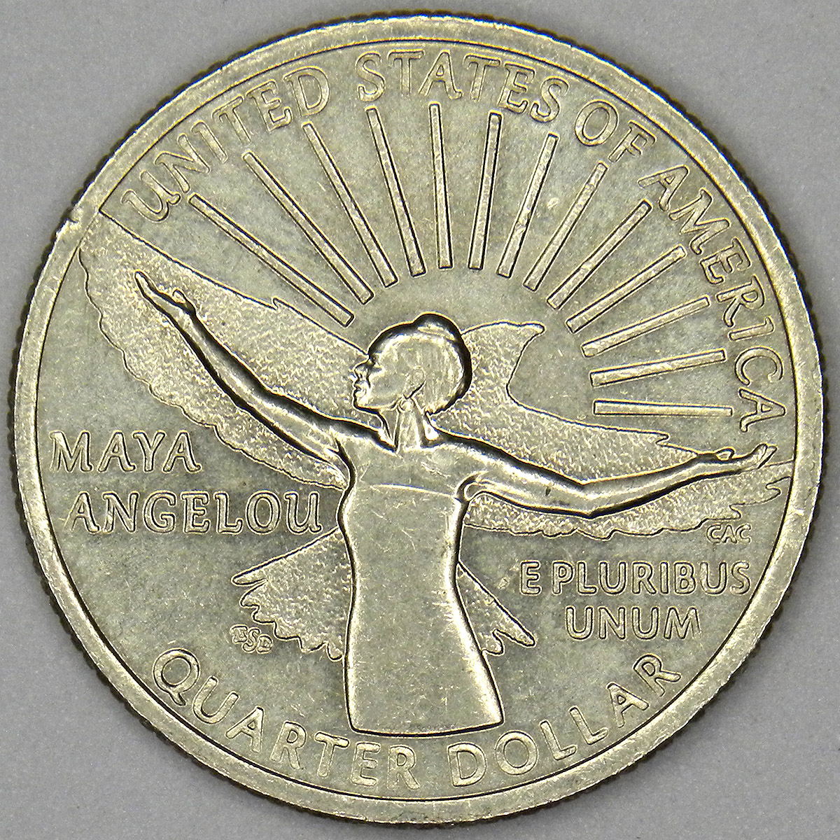 2022-D Maya Angelou Quarter (reverse)